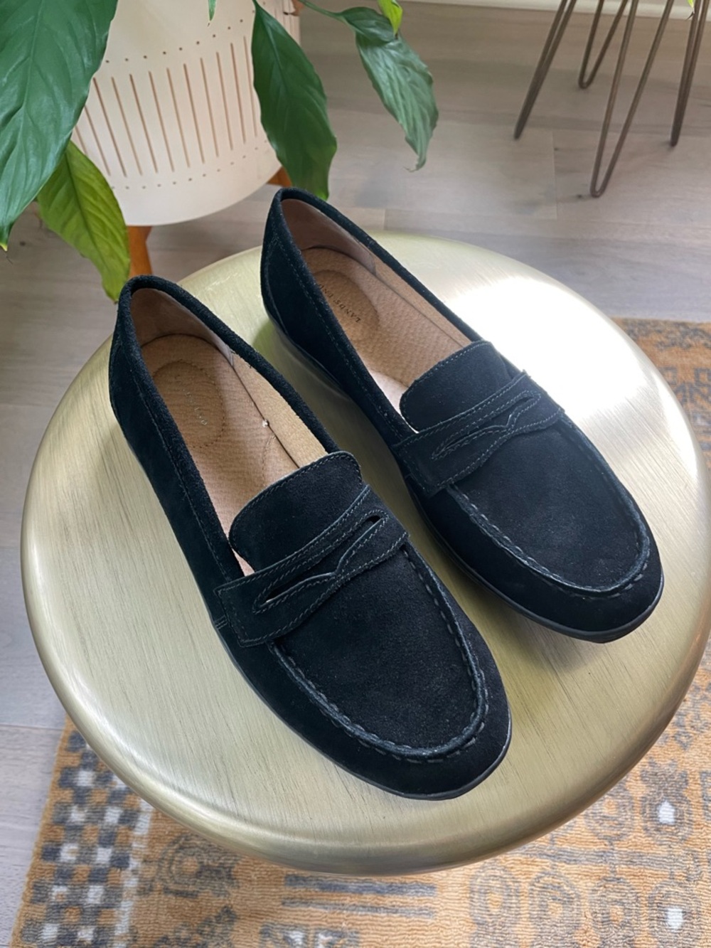 Lands’ End Women’s Black Suede Comfort Penny Loafer - Size 9